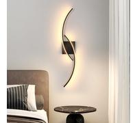 Comely Applique Murale Interieur, 27W 3000LM Moderne Lampe Murale Design Lignes, 3000K Blanc Chaud, Luminaire Mural pour Chambre Salon Couloir Escalier Alle à Manger, Noir