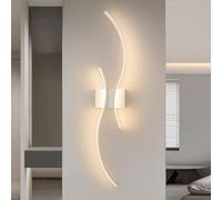 Comely Applique Murale Interieur, 27W Moderne Lampe Murale Blanc Design Lignes, Luminaire Mural Interieur pour Chambre Salon Escalier, 3000K Blanc Chaud, 80CM