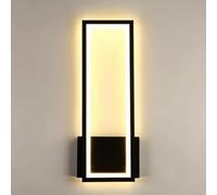 Comely Applique Murale Intérieur LED, 16W Moderne Lampe Murale en Acrylique, Noir Luminaire Mural Interieur pour Salon Chambre Couloir Escalier, Blanc Chaud 3000K
