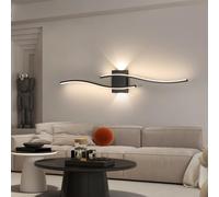 Comely Applique Murale Intérieur LED, 27W 3000LM Design Lampe Murale Moderne, Minimaliste Noir Ligne Applique Murale LED pour Chambre Salon Salle à Manger Couloir, Lumière Neutre 4500k