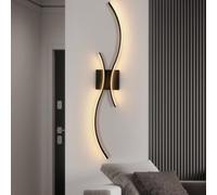 Comely Applique Murale Interieur LED, 27W Moderne Lampe Murale Noir 3000K