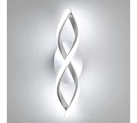 Comely Applique Murale Interieur, LED Lampe Murale Moderne 16W 1800LM, Cool White 6500k, Design incurvée Appliques pour Chambre à Coucher Escalier Salon