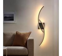 Comely Applique Murale Interieur, Moderne 80cm 27W Noir Lampe Murale LED pour Chambre à Coucher Salon, Lumière Chaude 3000k