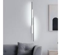 Comely Applique Murale Interieur, Moderne 90cm 24W Noir Lampe Murale LED pour Chambre à Coucher Salon, Lumière Blanche 6500K