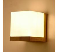 Comely Applique Murale Intérieur Vintage, Moderne Lampe Murale en Bois et Verre, E27 Applique Murale Bois pour Chambre Salon Couloir Salle à Manger, Cuisine