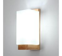 Comely Applique Murale Intérieure Bois, Moderne E27 Lampe Murale Design Minimaliste, Abat-jour en Verre Applique Murale pour Chambre Salon Couloir Café Décoration Intérieure