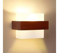 Comely Applique Murale Intérieure, E27 Lampe Murale en Bois et Verre