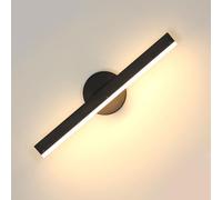 Comely Applique Murale Intérieure LED, 12 W Lampe Murale Moderne 360° Rotatif, Noir Luminaire Murale en Acrylique pour Chambre, Salon, Couloir, Escalier, Blanc Chaud 3000 K