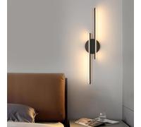 Comely Applique Murale Intérieure LED, 24W Noir Lampe Murale Moderne Lignes Simples Design, 3000K Lumière Chaude Luminaire Mural Interieur en Acrylique pour Chambre, Salon, Couloir, Escalier