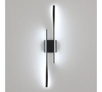 Comely Applique Murale Intérieure LED, 27 W 3000 LM Lampe Murale LED Moderne, Noir Luminaire Mural Interieur pour Chambre Salon Couloir Escalier, 6500 K Blanc Froid (Noir, 80 CM)