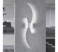 Comely Applique Murale Intérieure LED, 27W Moderne Lampe LED Murale Design Incurvée, Luminaire Mural Aluminium Blanc pour Couloir Salon Chambre, 6500K, 80CM