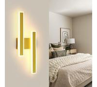 Comely Applique Murale Intérieure LED, 32W 3600LM Moderne Lampe Murale LED 3000K Lumière Chaude, Acrylique Luminaire Mural Doré pour Salon Chambre Escalier