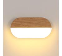Comely Applique Murale Intérieure LED, 7W 787LM Lampe Murale Intérieur Moderne, Éclairage Luminaire Mural pour Chambre Salon Escalier, Lumière Chaude 3000K, Couleur Bois, 22cm