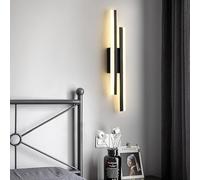 Comely Applique Murale Intérieure LED Acrylique, 16W 1800LM Lampe Murale Moderne, Luminaire Mural Interieur pour Chambre, Salon, Couloir, Escalier. Blanc Chaud 3000K (Noir)