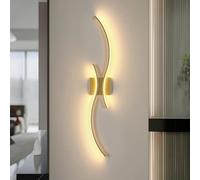 Comely Applique Murale Intérieure LED, Moderne Lampe Murale Dorée 27W 3075LM 80CM, Luminaire Mural LED pour Salon Chambre Escalier, 3000K Lumière Chaude
