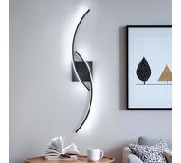 Comely Applique Murale Intérieure LED, Noir Lampe Murale Moderne, 27W Design Simples Luminaire Murals en Acryliquel pour Chambre, Salon, Hôtel, Escalier, 6500K Lumière Blanche Froide