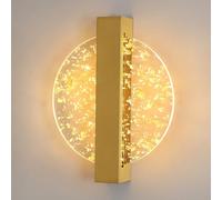 Comely Applique Murale LED Dimmable 12W, Lampe Murale Intérieure Moderne en Aluminium, Or Applique Murale Intérieure Acrylique Ronde pour Salon, Chambre, Escalier, Couloir, Blanc Chaud 3000K