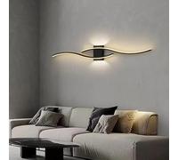 Comely Applique Murale LED Intérieure, Noir Lignes 27W 3000LM Lampe Murale LED Moderne, Éclairage Luminaire Mural LED pour Chambre, Salon, Couloir, Escalier, Blanc Chaud 3000K