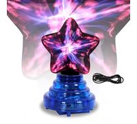 Comely Boule Plasma 4 Pouces, Lampe Plasma Magique Pentagramme, Lampe Plasma pour Veilleuse Enfant, Contrôle Tactile et Sonore, Cadeaux de Noël, Décorations, Physique Jouets, Rouge