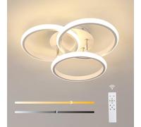 Comely Lampe de Plafond LED Dimmable 42W, Plafonnier LED Rond 40CM Blanc 4500LM, Lampe Plafond Salon Design avec Télécommande 3000K-6500K, Éclairage de Plafond Moderne pour Chambre Cuisine Couloir