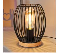 Comely Lampe de Table de Chevet pour Salon de Chambre, Noir Cage Métal Moderne E27 Petite Lumière Décorative Intérieur (Ampoule Non Incluse)