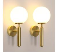 Comely Lot de 2 Applique Murale Intérieure, Moderne Doré E27 Lampe Murale