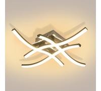 Comely Luminaire Plafonnier, 24W 2700LM Noir Onde Plafonnier LED, Lampe Plafonnier LED pour Chambre à Coucher, Salon, Bureau, Salle à Manger, Lumière Blanche Chaude 3000K