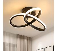 Comely Lustre LED Plafonnier, 22W 2500LM Luminaire Plafonnier LED Moderne, Lampe de Plafond de Fleur Créatif, Lustre Noir pour Chambre Salon Cuisine Couloir, Blanc Chaud 3000K