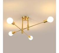 Comely Lustre Sputnik Vintage, 4 Lumières Plafonnier Industriel E27