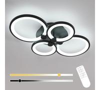 Comely Moderne Plafonnier LED Dimmable, Lampe de Plafond 42W 4700LM avec Télécommande/APP, 3000K-6500K, Plafonnier Rond Noir pour Chambre Salon Salle à Manger, Dia 62cm