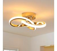 Comely Plafonnier LED 22 W, moderne, 3 000 K blanc chaud, lumière de plafond en aluminium pour cuisine, salon, chambre, couloir, salle à manger, doré