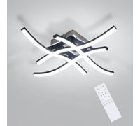 Comely Plafonnier LED 28W 3200LM, Noir Luminaire LED Salon Dimmable avec Télécommande 3000K-6500K, Éclairage de Plafond pour Chambre, Salle à Manger, Cuisine