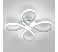 Comely Plafonnier LED, 30W 3500LM Lampe de Plafond LED Créatif Floral Design, Argent Luminaire Plafonnier LED en Acrylique pour Chambre Salon Salle à Manger Cuisine, Blanc Froid 6500K