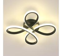 Comely Plafonnier LED, 30W 3500LM Luminaire Plafonnier LED Noir, Créatif Pétales Design Lampe de Plafond en Acrylique pour Salon Chambre Cuisine Salle à Manger, Lumière Neutre 4500K