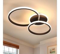 Comely Plafonnier LED, 42W Lampe de Plafond Rond Moderne, Lustre LED Plafonnier en Aluminium pour Salon Chambre Cuisine, Blanc Chaud 3000K, Noir