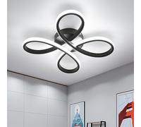 Comely Plafonnier LED créatif à 4 têtes 30 W, lumière blanche froide 6500 K, plafonnier moderne pour chambre à coucher, couloir, salle à manger, noir
