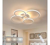 Comely Plafonnier LED Dimmable, 39W Luminaire Plafonnier LED Moderne avec Télécommande/APP, 3000K-6500K, Lampe de Plafond Rond per Salon Chambre Salle à Manger, Blanc