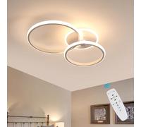 Comely Plafonnier LED Dimmable, 42W 47000LM Moderne Lampe de Plafond avec Télécommande, Rond Luminaire Plafonnier LED pour Salon Chambre Salle à Manger, 3000K-6500K, Blanc