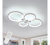 Comely Plafonnier LED Dimmable, 42W 4700LM 3000K-6500K Lampe de Plafond avec Télécommande/APP, Simple Rond Luminaire Plafonnier pour Salon Chambre Cuisine Salle à Manger, Blanc, Dia 62cm