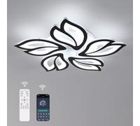 Comely Plafonnier LED Dimmable, 45W 5200LM Luminaire Plafonnier avec Télécommande/APP, Créatif Pétales Design Lampe de Plafond Moderne pour Salon Chambre Cuisine, 3000K-6500K