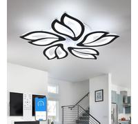 Comely Plafonnier LED Dimmable, 45W 5200LM Luminaire Plafonnier avec Télécommande/APP, Créatif Pétales Design Lampe de Plafond Moderne pour Salon Chambre Cuisine, 3000K-6500K