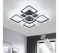 Comely Plafonnier LED Dimmable, 5 Carré 57W 6400LM Lampe de Plafond LED avec Télécommande 3000K-6500K, Luminaire Plafonnier Moderne pour Salon, Chambre, Salle à Manger