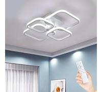 Comely Plafonnier LED Dimmable avec Télécommande, 48W 5400LM Lampe de Plafond LED Moderne 3000K-6500K, Luminaire Plafonnier LED pour Salon, Chambre, Couloir, Cuisine
