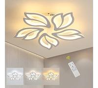 Comely Plafonnier LED Dimmable, Creative 5 Pétales 45W Lampe de Plafond Moderne avec Télécommande, 5200LM Luminaire Plafonnier pour Salon, Chambre, Salle à Mange, Balcon