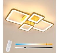 Comely Plafonnier LED Dimmable, Lampe de Plafond Moderne avec Télécommande | 3000K-6500K, Fonction Mémoire, Luminaire Plafonnier Carré pour Salon Chambre Salle à Manger, Oro 62CM