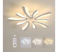 Comely Plafonnier LED Dimmable, Luminaire Plafonnier Salon Télécommande, 48W 5400LM 3000k-6500k Dia 70cm Lampe de Plafond per Chambre Salle à manger, Blanc