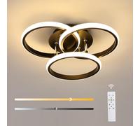 Comely Plafonnier LED Dimmable Moderne Noir, 42W 4500LM 40CM Lampe de Plafond Rond Luminaire Plafonnier avec Télécommande pour Chambre à Coucher, Salon, Dimmable 3000K-6500K