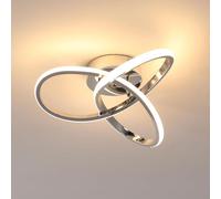 Comely Plafonnier LED, Lampe de Plafond en Acrylique 30W 3300LM, Moderne Luminaire Plafonnier LED Argenté pour Salon Chambre Cuisine Couloir, Lumière Blanche Chaude 3000K