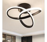 Comely Plafonnier Led Moderne, 22W 2500LM Luminaire Plafonnier Led Noir, Lampe de Plafond Créatif en Forme de Fleur pour Chambre Cuisine Couloir Balcon, Lumière Naturelle 4500K