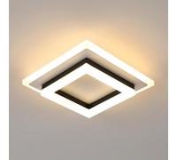 Comely Plafonnier LED Moderne, 24W 2350LM Lampe de Plafond Carré Mode en Acrylique, Plafonnier LED Murale Interieur pour Couloir Balcon Hôtel Escalier Garage, Blanc Chaud 3000K